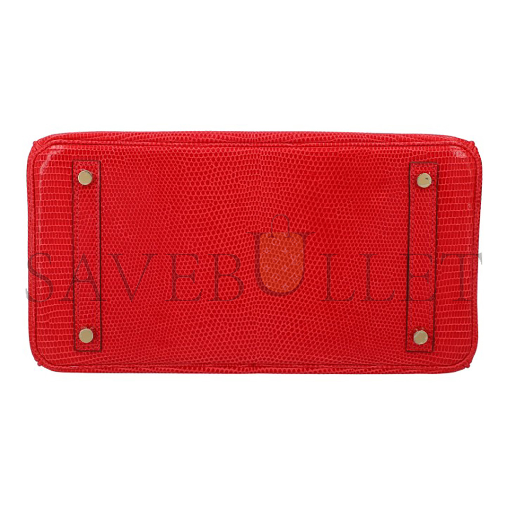 H**mes master birkin 30 lizard red gold buckle h028352ca53 (30*22*16cm)